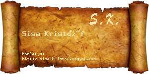 Sisa Kristóf névjegykártya