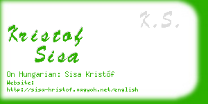 kristof sisa business card
